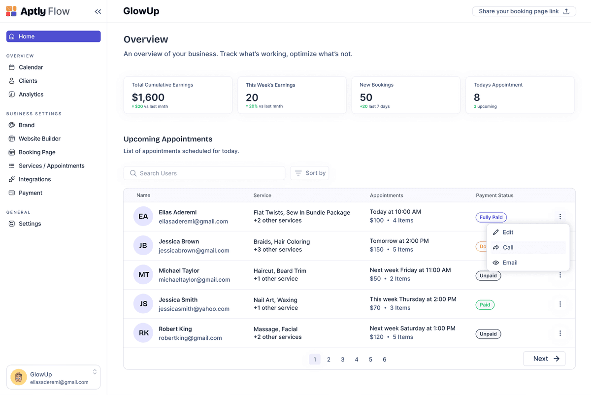 AptlyFlow Dashboard